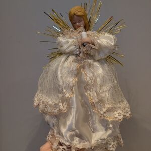Elegant Angel Figurine with Gold Accents